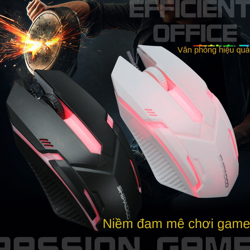 Bàn phím chơi game dạ quang, chuột, cảm ứng cơ, ăn gà, game, máy tính để bàn, USB có dây đen trắng đa năng | BigBuy360 - bigbuy360.vn