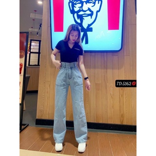 ✅quần baggy jeans 2 nút ống rộng