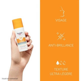 Kem Chống Nắng eucerin kiềm Dầu Cho Da Dầu Mụn mẫu mới không mùi bản Pháp