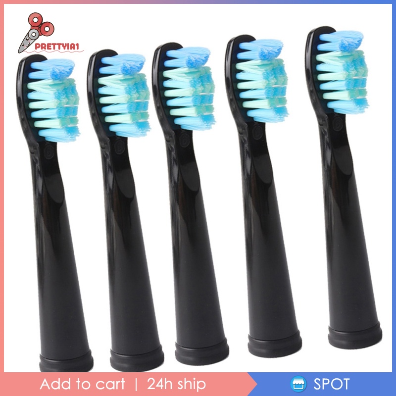 [Hàng mới về] Set 5 đầu bàn chải màu xanh dương đen dùng để thay thế sử dụng cho bàn chải điện Seago PRETTYIA1