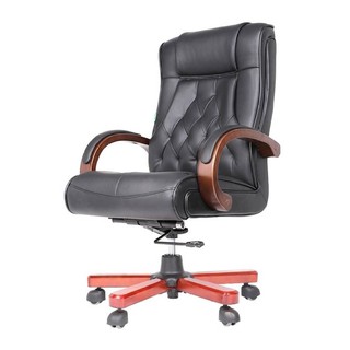 Ghế Giám Đốc Chân Gỗ Xoay Lưng Cao - Ngã Lưng Thư Giãn AZP-E023-ĐEN - Hàng Nhập Khẩu