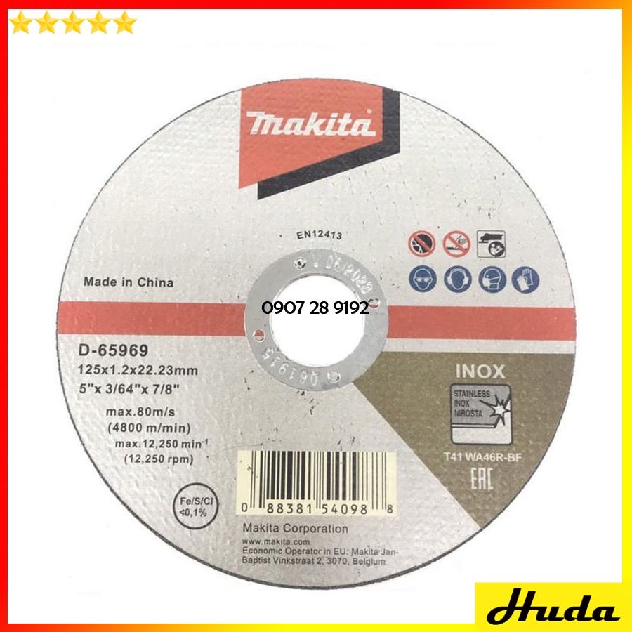 Đá cắt mỏng cho Inox 125x1.2x22.23mm Makita