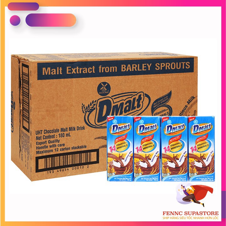 Thùng 32 Hộp Sữa Cacao Lúa Mạch DMALT 180ml