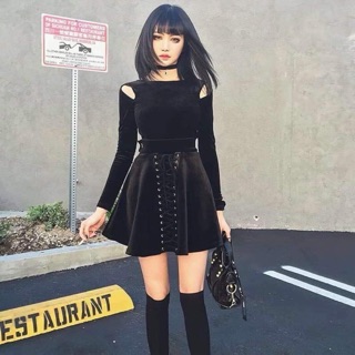 Set Áo Váy Nhung Gothic Siêu Chất