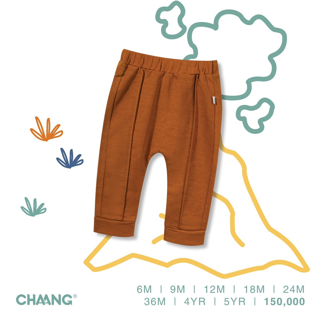 (CHAANG) Quần Jogger Chaang Dino Ghi/ Nâu Cho Bé