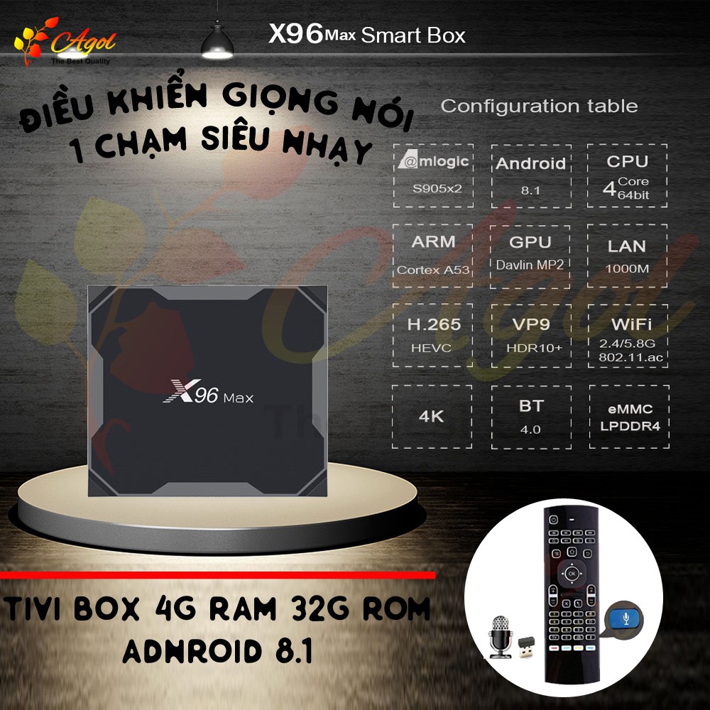 x96 max plus Android 9 năm 2020 4GB RAM 32G Rom điều khiển giọng nói 1 chạm bàn phím chuột bay pro cài sẵn các ứng dụng