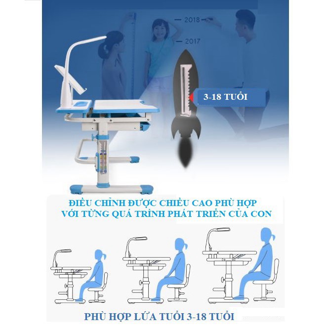 Bộ Bàn Ghế Học Thông Minh Chống Gù Chống Cận ROYAL D800A 80cm_A8 | BigBuy360 - bigbuy360.vn
