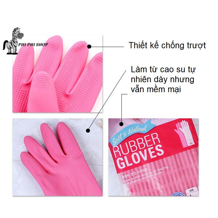 Găng tay rửa chén cao su tự nhiên Lock&Lock Size M 35cm ETM805