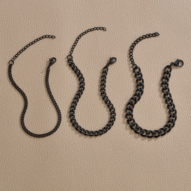 Vòng Tay Mắt Xích Bằng Thép Không Gỉ Màu Sắc Trơn Chất Lượng Cao Cho Nam