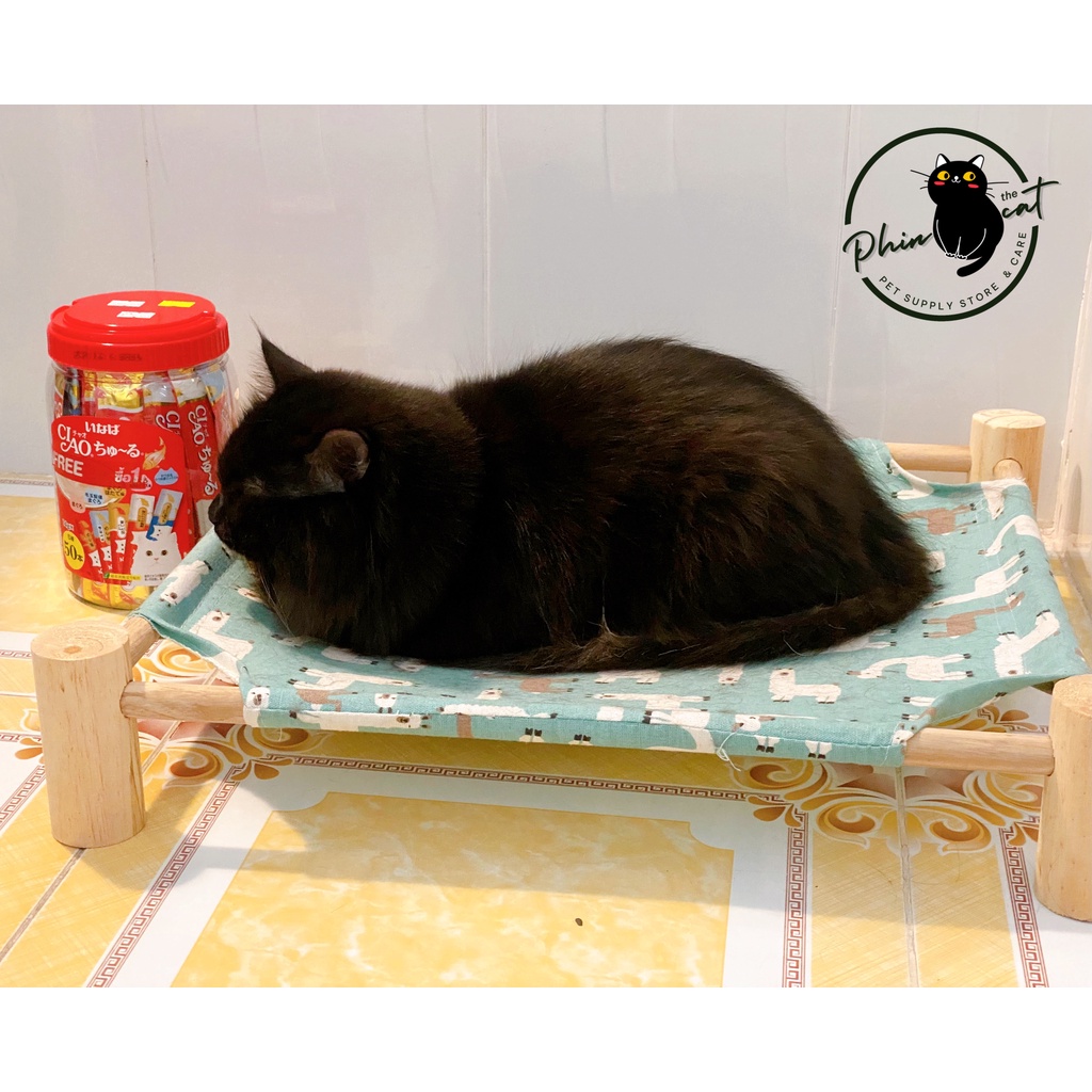 [Ảnh thật] Giường võng gỗ xinh xắn cho cún mèo - Đẹp, bền, chắc chắn - Giải nhiệt mùa hè | phinthecat