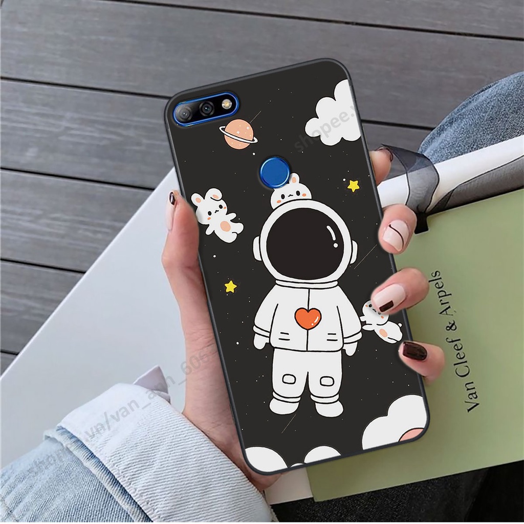 Ốp Huawei Y7 Prime 2018 / Y7 Pro 2018 hình bầu trời, phi hành gia đẹp, ốp lưng điện thoại huawei viền dẻo cao cấp