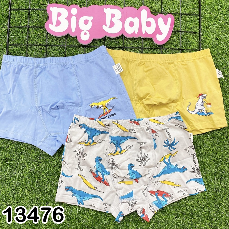 Set 3 quần chip đùi bé trai Bigbaby nhiều mẫu, thun cotton mềm thoải mái cho bé 16-38KG