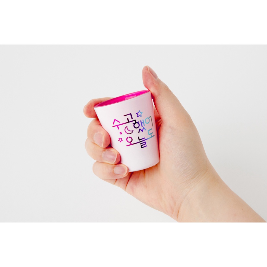 Ly Rượu Soju ARTBOX Hàn Quốc Màu Neon In Hoa Tiết Chữ