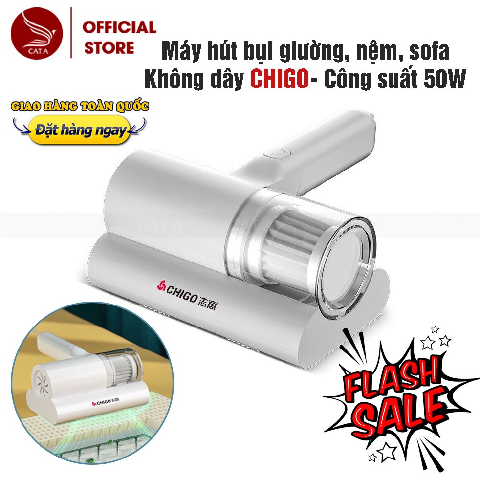 Máy hút bụi giường, nệm, sofa CHIGO công suất 50W không dây diệt khuẩn bằng tia UV, hút ẩm- Cầm tay tiện lợi