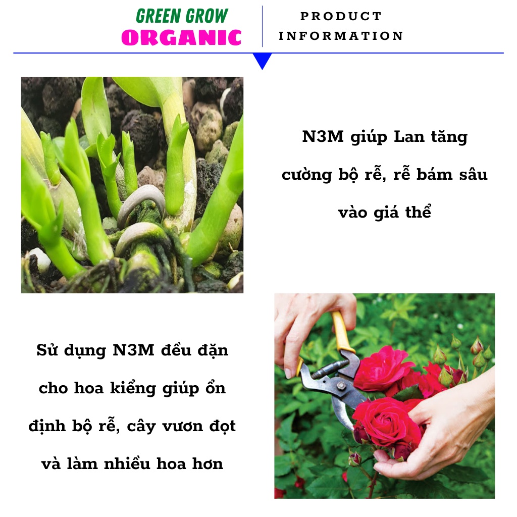 Thuốc kích rễ N3M 100gr GREEN GROW ORGANIC thuốc kích thích ra rễ cực mạnh siêu ra rễ cho cây MS126