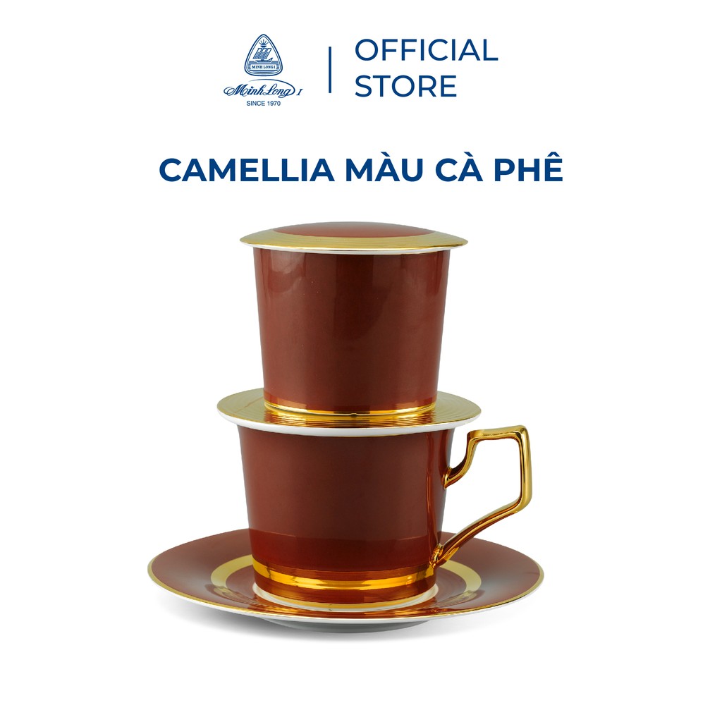 Bộ phin cà phê Minh Long - Camellia - Màu cà phê