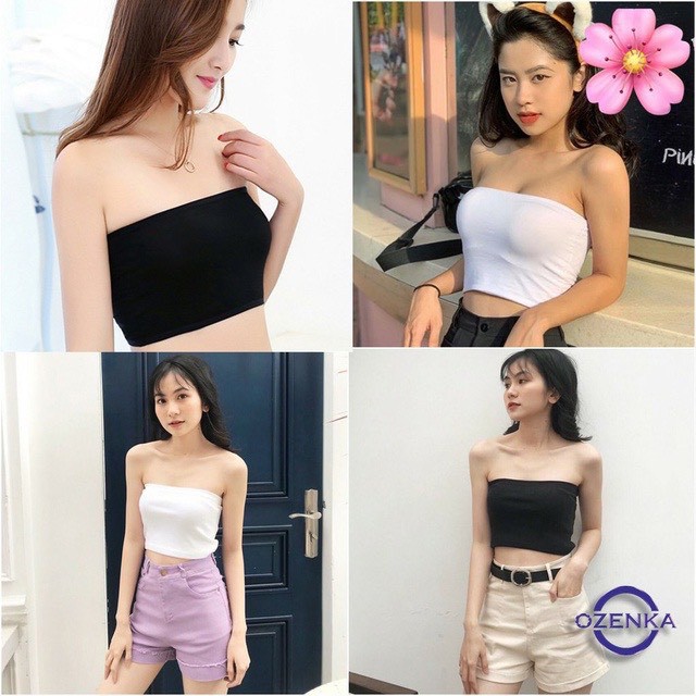 Áo Quây Ngực Thun Tăm Nữ  Croptop ngắn dáng ôm, phông trơn body màu đen trắng SIÊU HOT