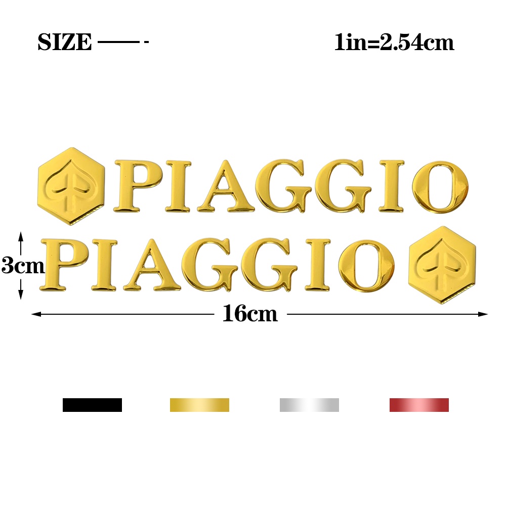 3D PIAGGIO Biểu tượng Nhãn dán Xe máy Thân hình Khung xe Không thấm nước đề can Phụ kiện xe máy