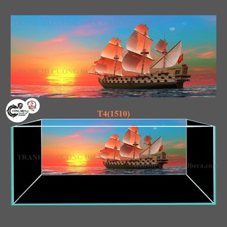 Tranh 3D dán bể cá cảnh - Cường Điện - Nhiều kích thướt