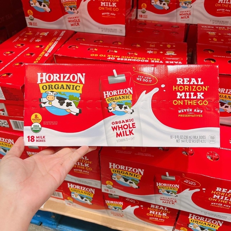 BAY AIR- date 04/2026 sữa HORIZON 18 hộp ORGANIC WHOLE MILK
