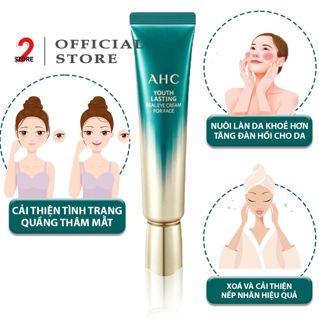 Kem Mắt AHC Ageless Real Eye Cream For Face 12ml &amp;30ml Hàn Quốc.