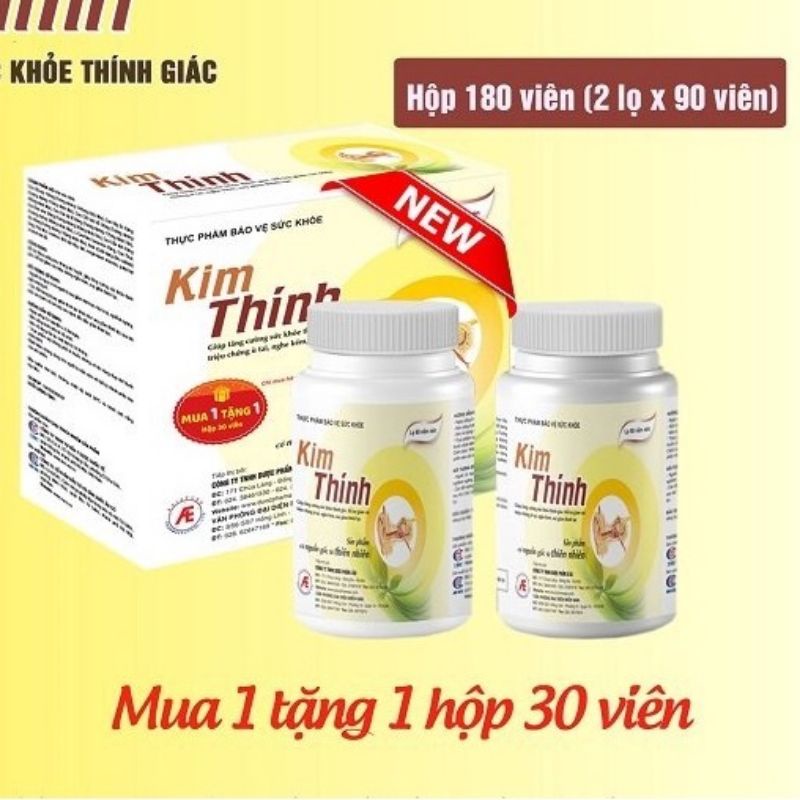 Kim Thính [ hộp lớn 180 viên] - Hỗ trợ giúp giảm thiểu các triệu chứng ù tai, nghe kém, suy giảm thính lực