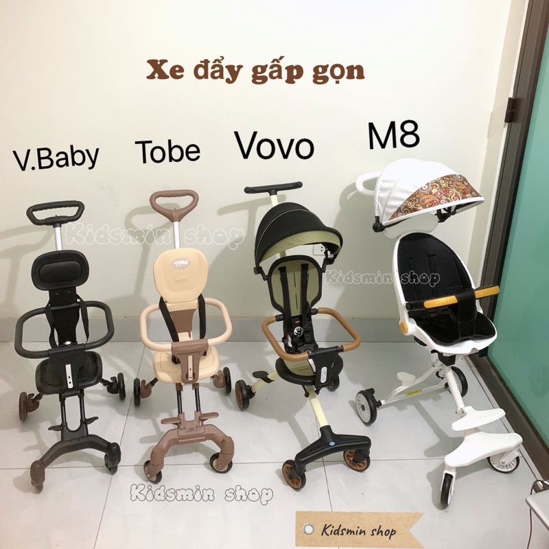 Xe đẩy gấp gọn xe đẩy đảo chiều Vovo, Tobe, M8 , Vbaby cho bé gấp nhỏ đi du lịch đi chơi
