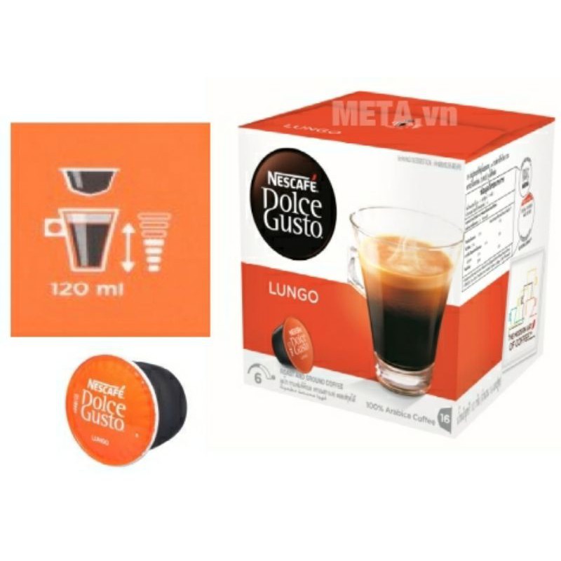 Hộp viên nén cà phê Lungo cho máy Dolce Gusto (hsd 01/2022)