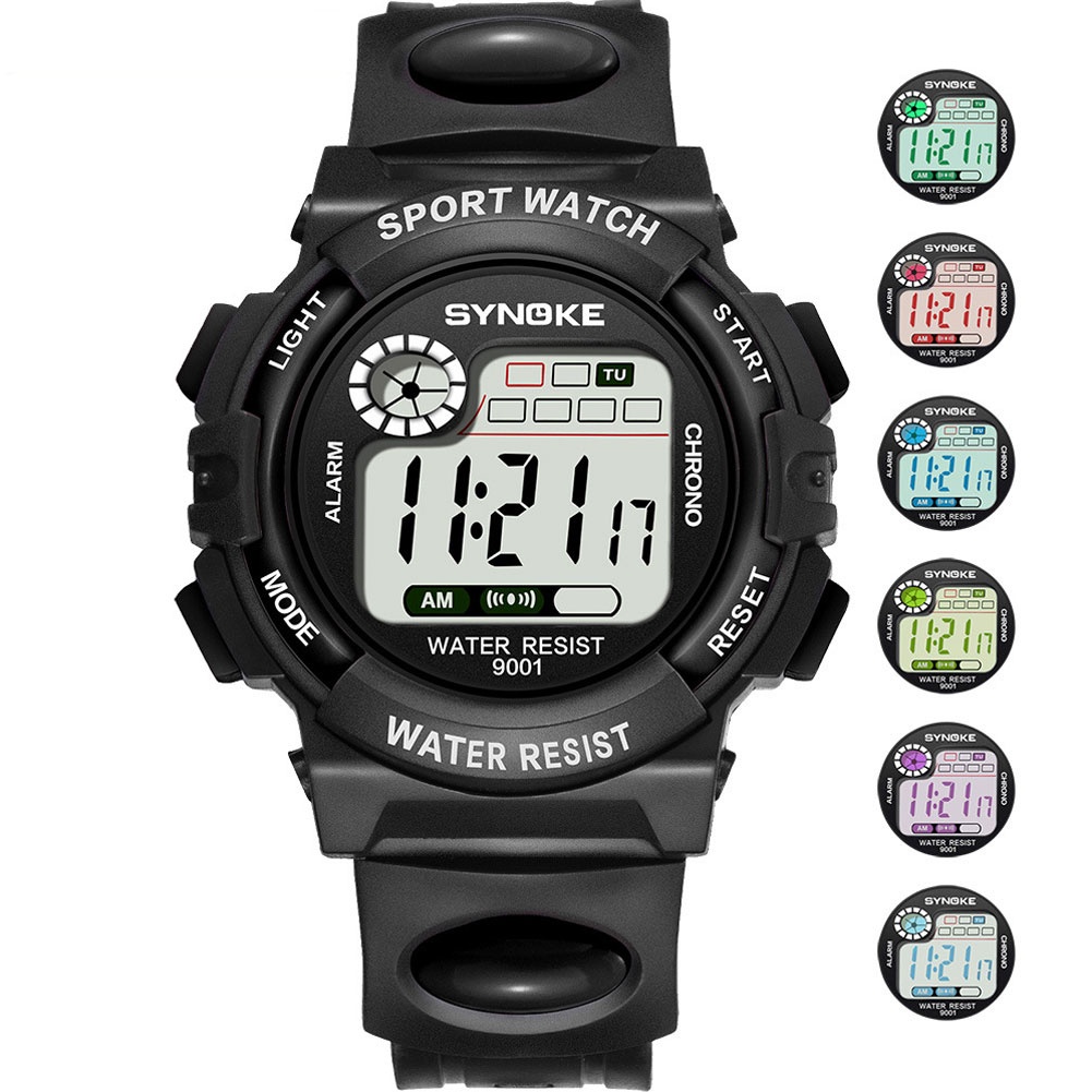 MACmk Outdoor Multifunctional Luminous Alarm Digital Students Quartz Wrist Watch Gift