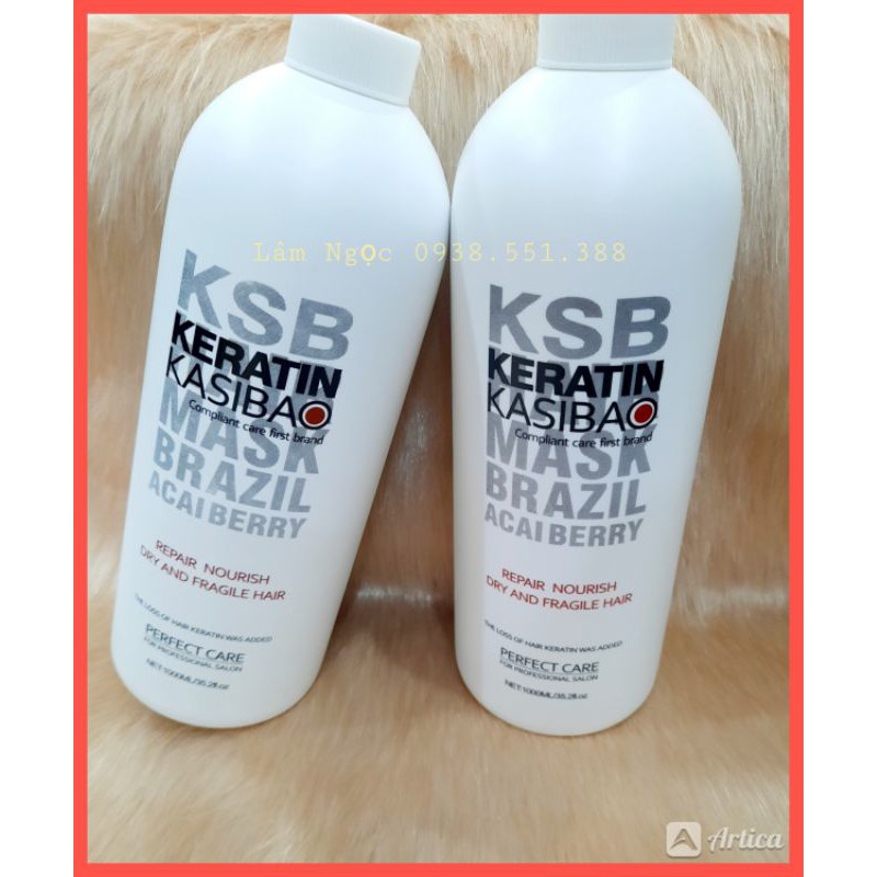 SIÊU PHẨM hấp dầu KSB KASIBAO Keratin 1000 ml  Chính Hãng  siêu thơm phục hồi tóc khô xơ suôn mềm bóng mượt chắc khỏe.