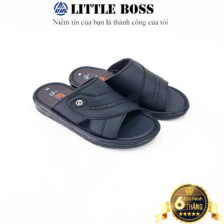 Dép da nam quai ngang thời trang cáo cấp Little Boss dép sandal nam đế cao SD-02