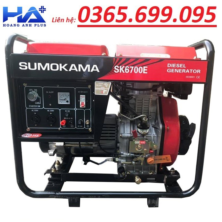 [FREE SHIP] Máy Phát Điện Chạy Dầu 5Kw Sumokama SK6700E Đề