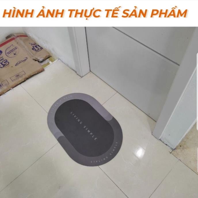 Thảm Lau Chân Siêu Hút Nước, Thảm Chùi Chân Living Simple Đa Năng Chất Liệu Chống Trơn Trượt - Công Nghệ Số BV