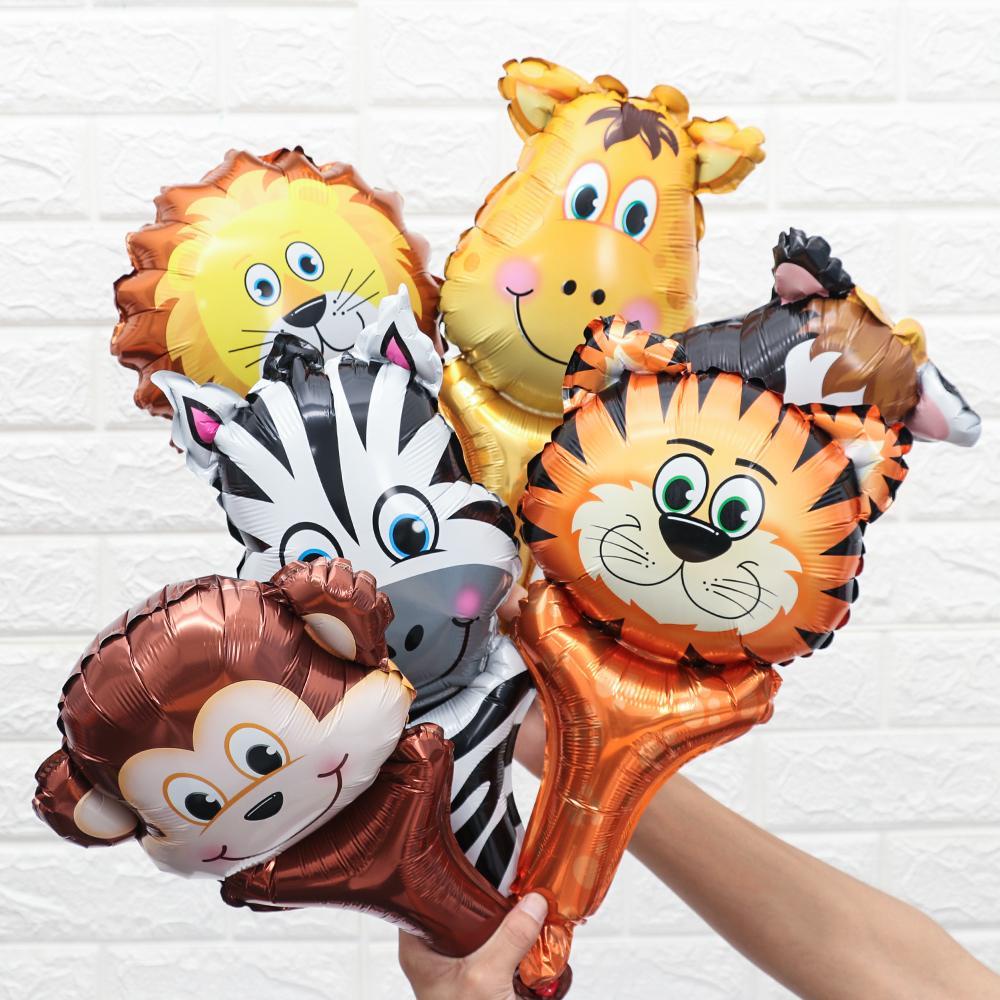 Set 2 / 6 Bong Bóng Lá Nhôm Chủ Đề Sở Thú Hoạt Hình Trang Trí Tiệc Sinh Nhật Cho Bé