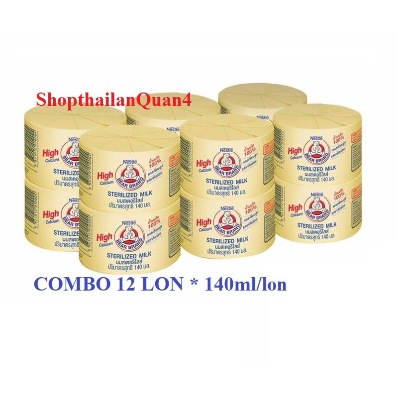 HCM- COMBO 12 HỘP SỮA GẤU 140ML NESTLE THÁI LAN