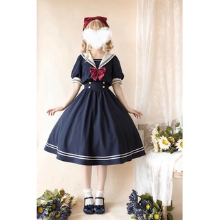 [Có Sẵn] Đầm Lolita Thủy Thủ Mùa Hè Biển Xanh
