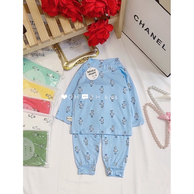 Bộ cotton lạnh cổ 3 phân Minky Mom cho bé 1-4 tuổi