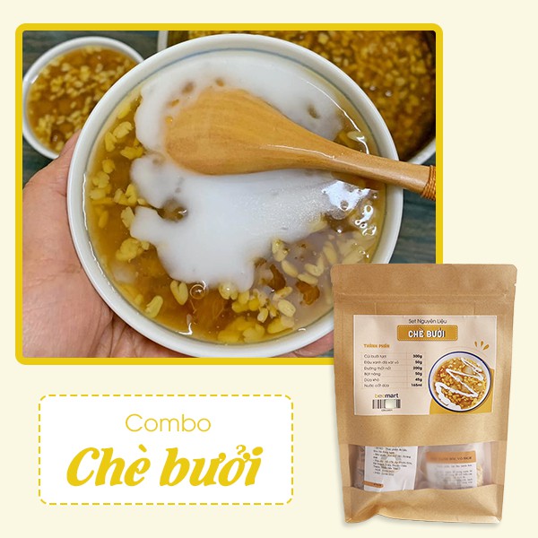 Set tự nấu chè bưởi An Giang ngon chuẩn hàng, có kèm cùi bưởi khô. Thành phẩm từ 6-8 bát chè