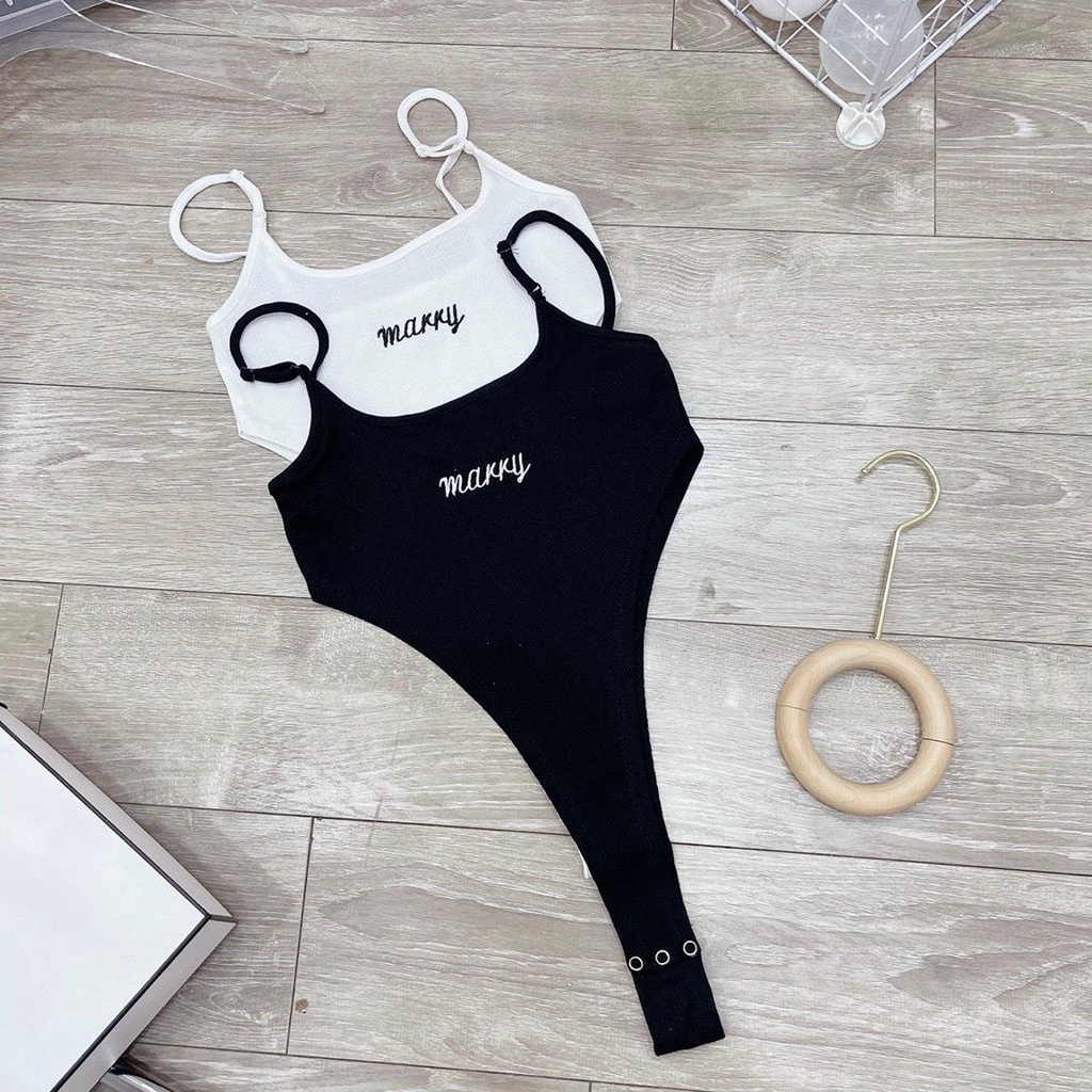 Áo Liền Quần Hai Dây Bodysuit Họa Tiết Thêu Chữ MARRY Ôm Dáng Gợi Cảm A5342 | BigBuy360 - bigbuy360.vn