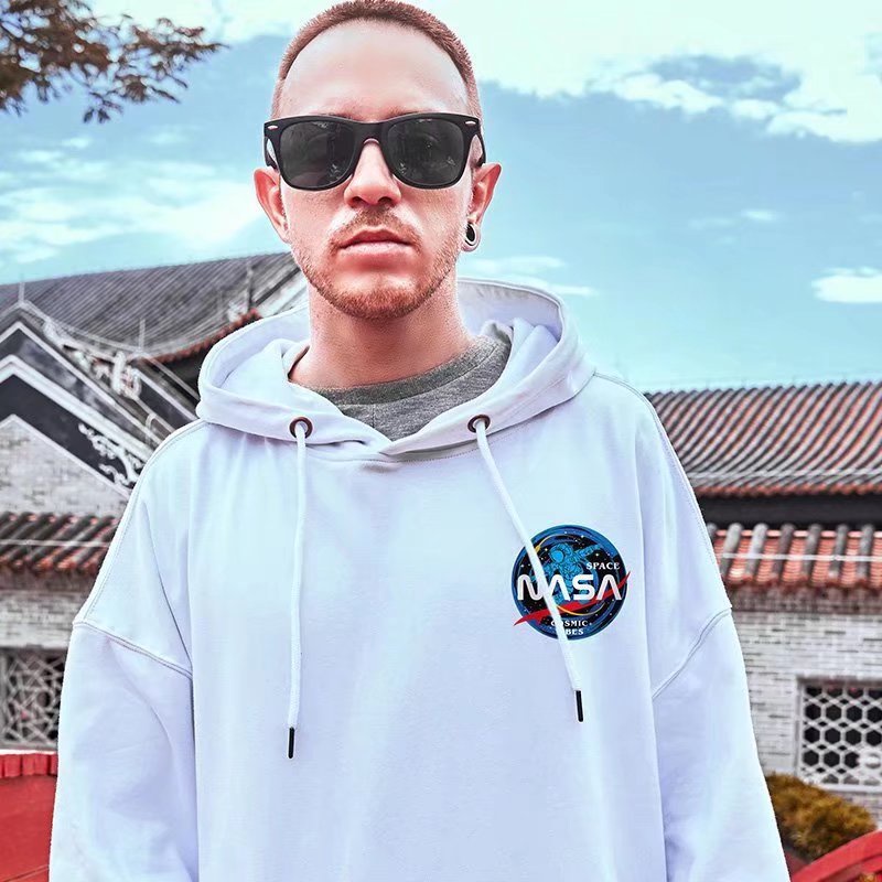 Áo Hoodie Tay Dài Dáng Rộng In Hình Phi Hành Gia NASA Phong Cách Hàn Quốc Cho Cặp Đôi Size M-8XL