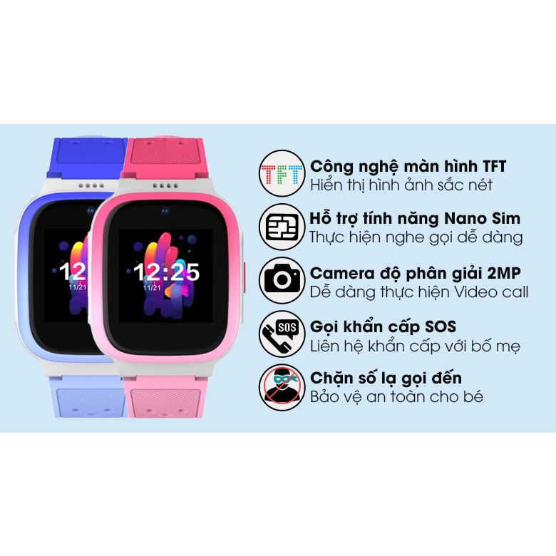 Đồng hồ định vị trẻ em Masstel Smart Hero 4G - Nghe gọi video call - Hàng chính hãng