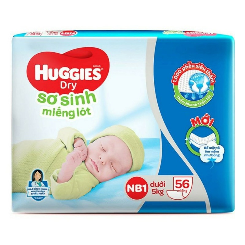 Miếng Lót sơ sinh Huggies size Newborn 1/2
