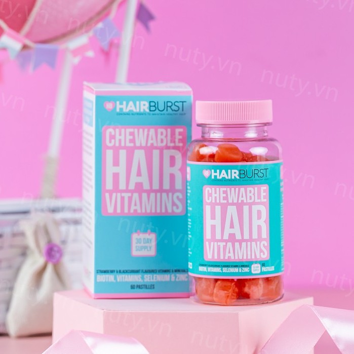 Kẹo Dẻo Kích Thích Mọc Tóc HairBurst Chewable Hair Vitamins (60 viên) | Thế Giới Skin Care