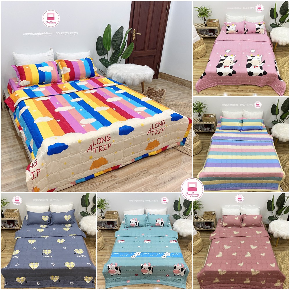 Chăn Hè Siêu Gọn Nhẹ Chất Liệu Cotton Poly Thấm Hút Mồ Hôi Tốt Poly Cotton Mẫu Mới