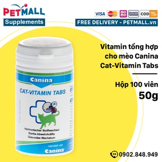 Vitamin tổng hợp cho mèo Canina Cat-Vitamin Tabs 50g - Hộp 100 viên Petmall