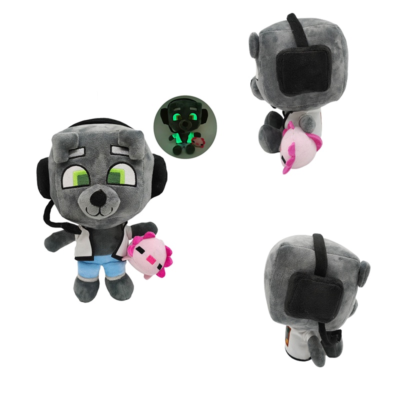 Búp Bê Nhồi Bông Hình Sói Xám 25CM Phát Sáng Trong Đêm Cho Bé