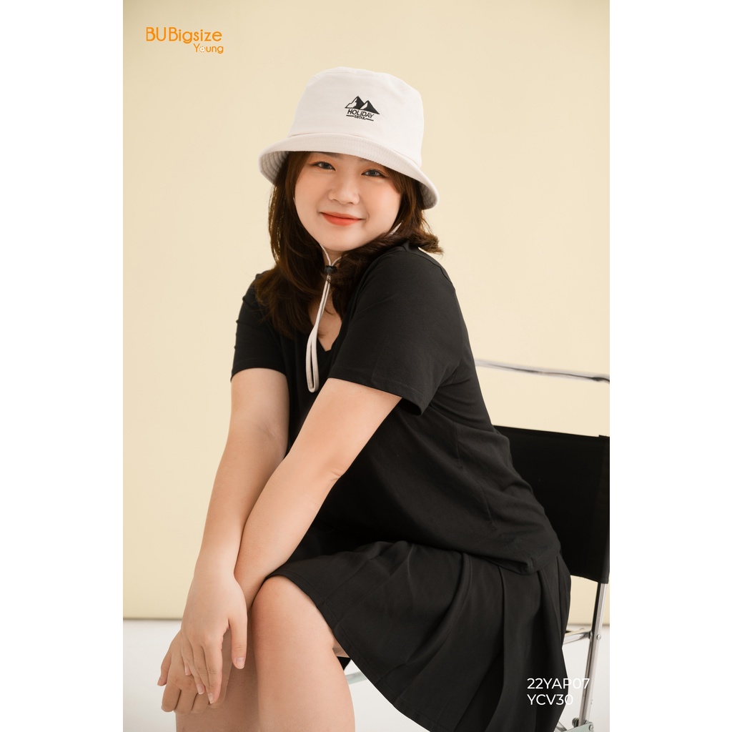 Áo phông trơn cổ tim BIGSIZE (55kg đến 95kg) - 22YAP07 - [BU Bigsize Young]