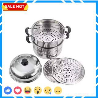 Nồi Hấp Thực Phẩm 3 Tầng Inox Size 28Cm, Bộ Nồi Hấp Đa Năng Tiện Dụng Dành Cho Căn Bếp Của Bạn