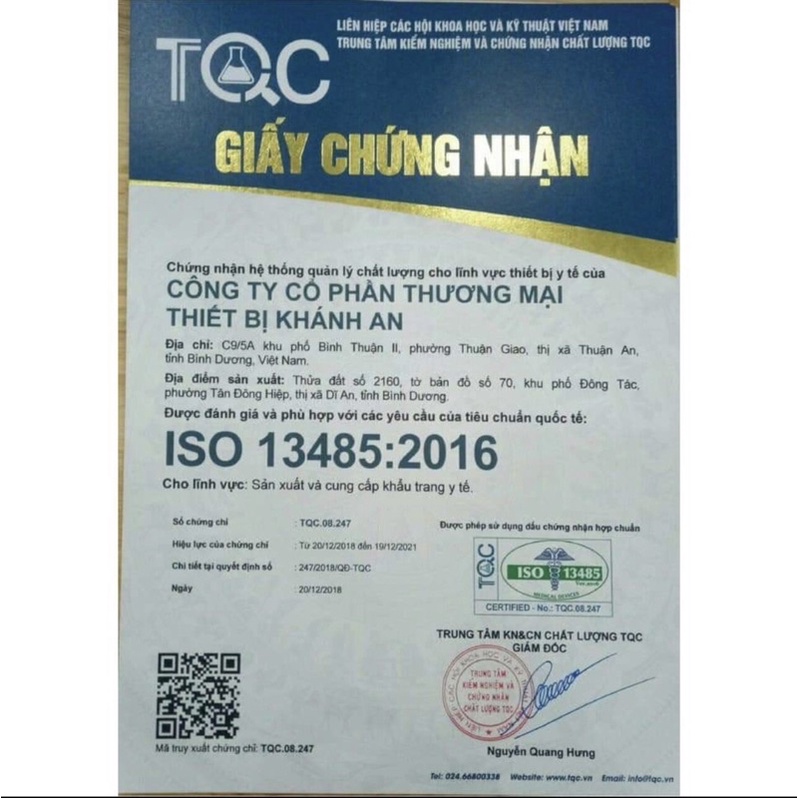 Thùng 50 hộp khẩu trang y tế Khánh An 4 lớp kháng khuẩn