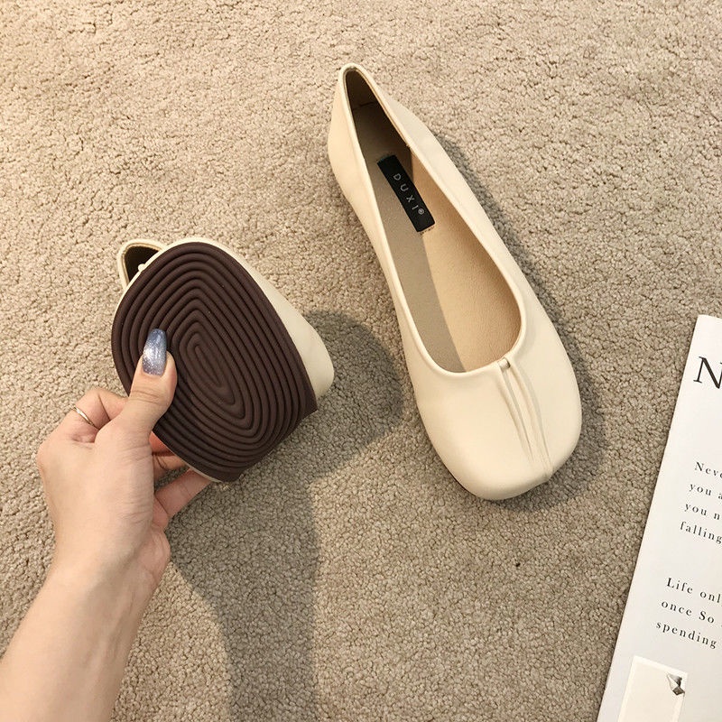 One Giày Lười Da Mềm Mũi Vuông Đế Bằng Thời Trang Mùa Hè Cho Nữ